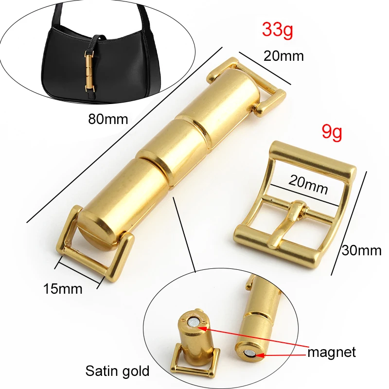 1-5-20Sets K Gold Metal Clasp Turn Locks For Handbags Shoulder Purse Magnetic Lock Twist Lock DIY Replacement Bags Accessories