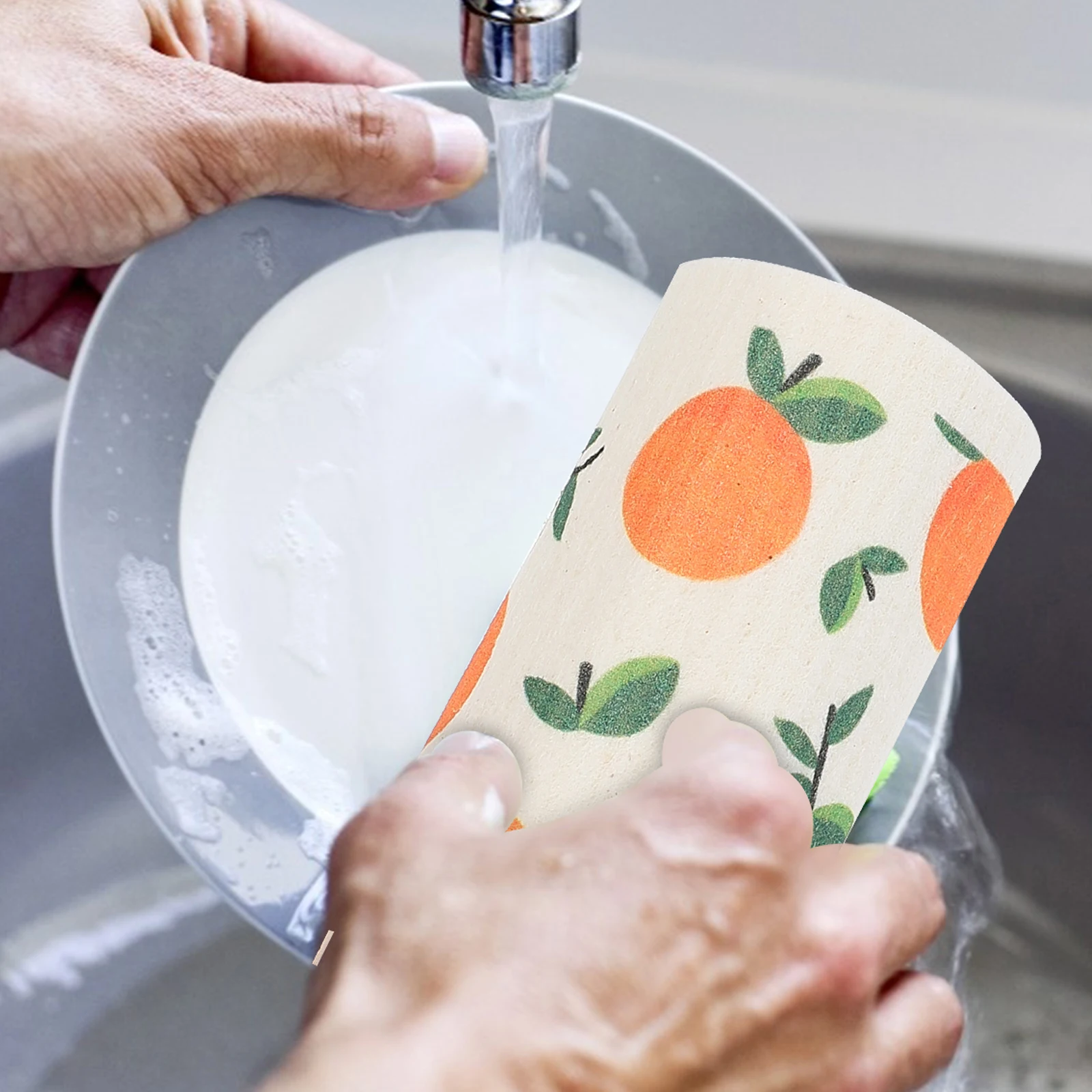 

5 Pcs Cloths Wood Pulp Cotton Absorbent Washing Towels Stains Kitchen Cleaning Durable Multifunction Home Use