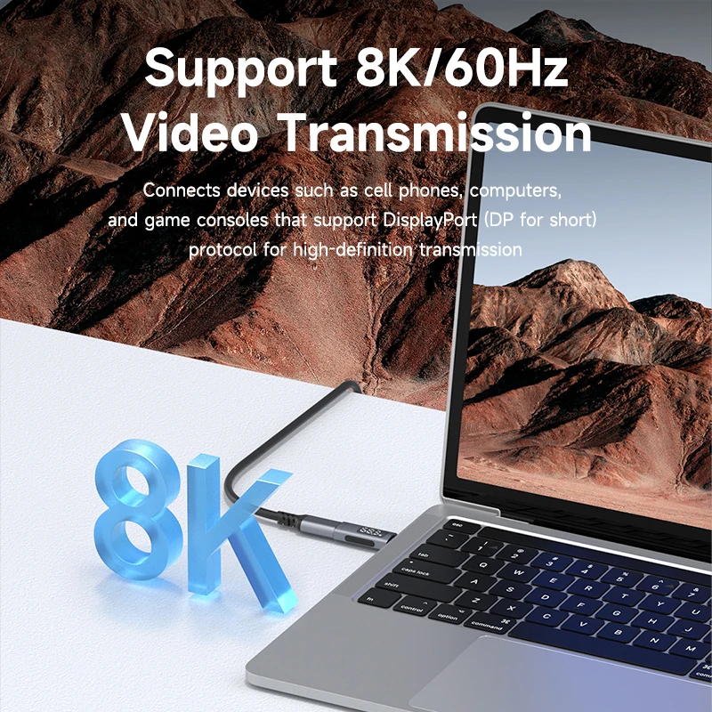 Hagibis-Adaptador USB tipo C para pantalla LED, conector USB4 de 240W, 40Gbps, 8K @ 60Hz, para Thunderbolt 4/3, iPhone 16, Macbook Pro
