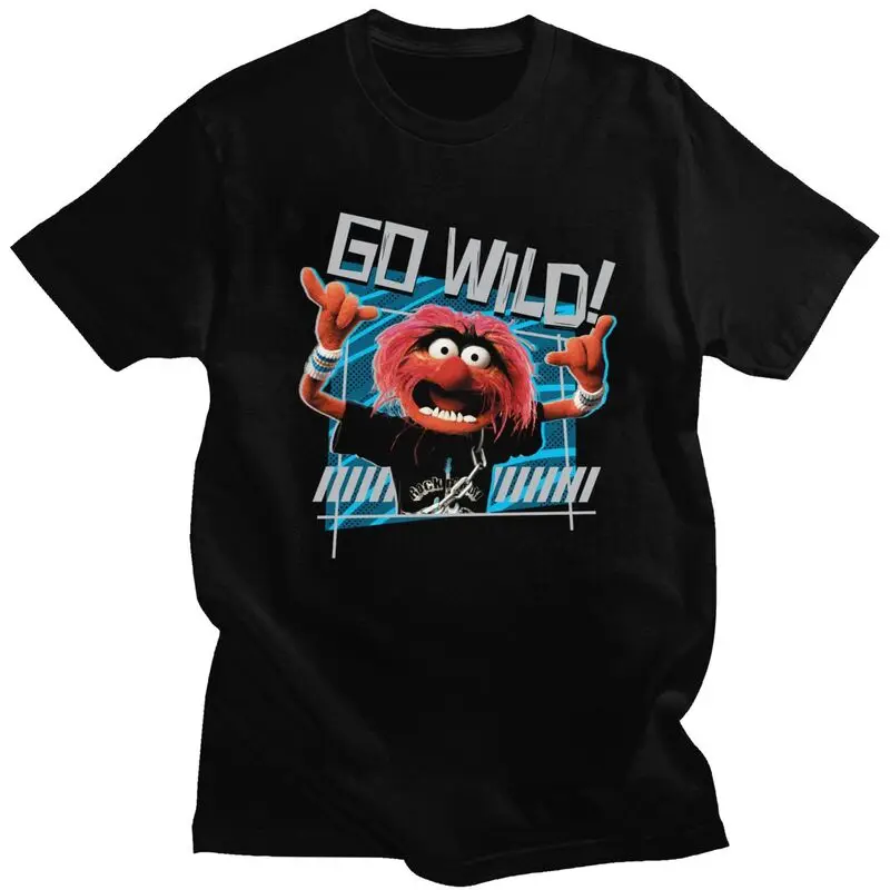 Custom Mens Muppets Animal Go Wild T Shirts Short Sleeve Cotton Tshirts Handsome T-shirt Casual Anime Cartoon Tee Tops Plus Size