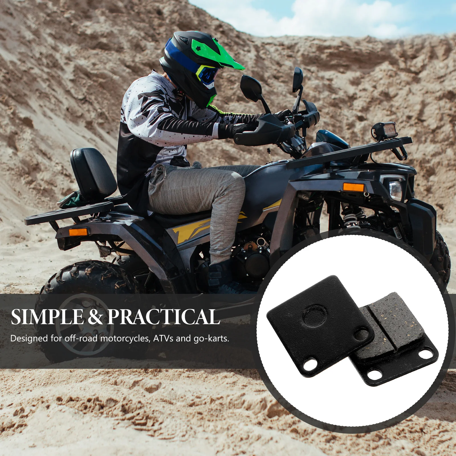 ผ้าเบรก 1 คู่ สำหรับรถเอทีวี มอเตอร์ไซค์วิบาก รถควอดไบค์ โกคาร์ท วัสดุคุณภาพสูง ใช้งานได้