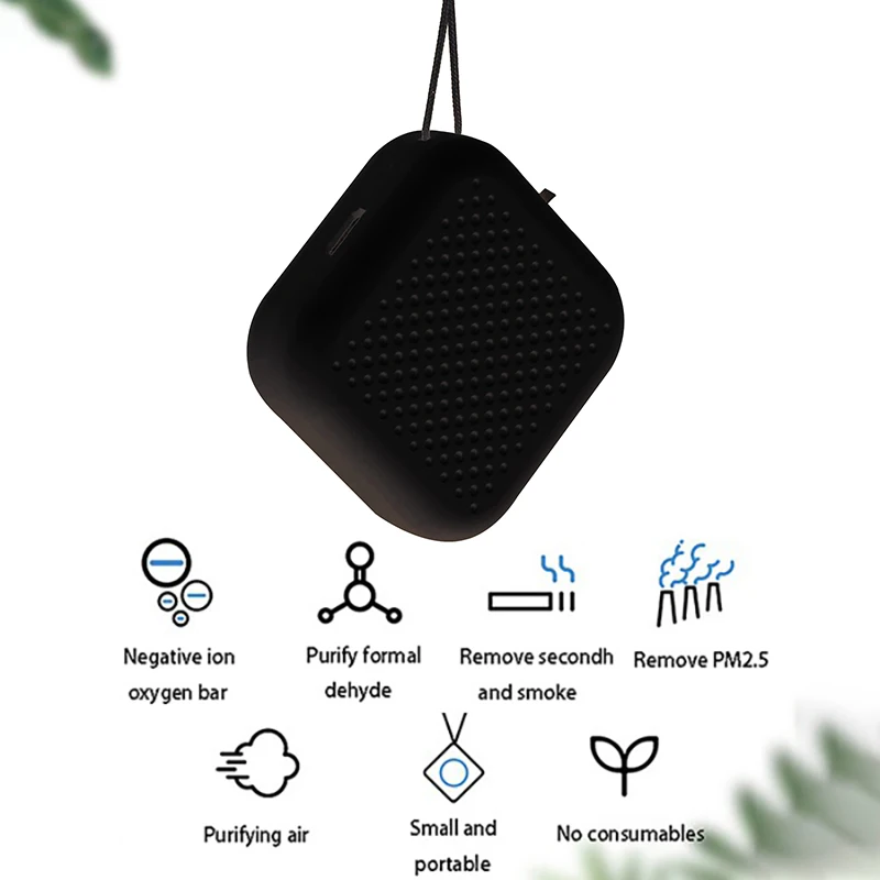 Bộ 2 Máy Lọc Không Khí Cá Nhân Đeo Mini Di Động 250Mah Pin Ion Âm Treo Cổ Máy Lọc Không Khí Xe Hơi