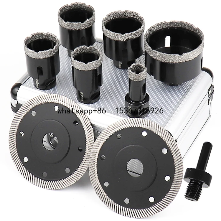 

7pcs Porcelain Tiles Granite Marble Diamond Hole Saw Kit Angle Grinder Bit Dry Wet Vacuum Brazed Drilling Core Bits Set