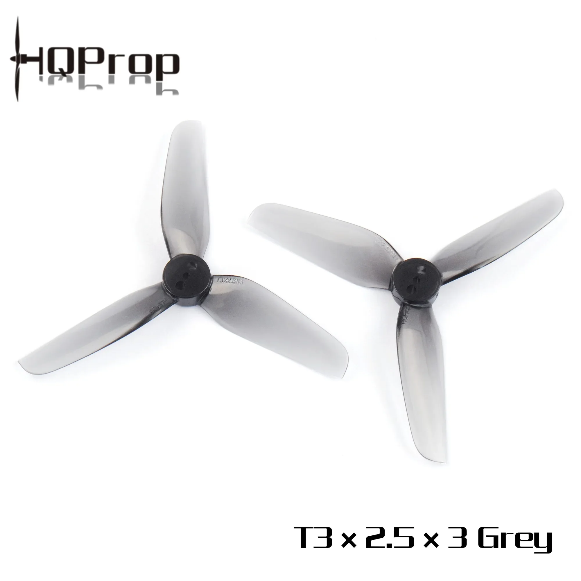 HQPROP T3X2.5X3 Abu-abu 3025 Baling-Baling PC 3-Blade untuk RC FPV Balap Gaya Bebas 3 Inci Bagian DIY Pengganti Drone Bengkok