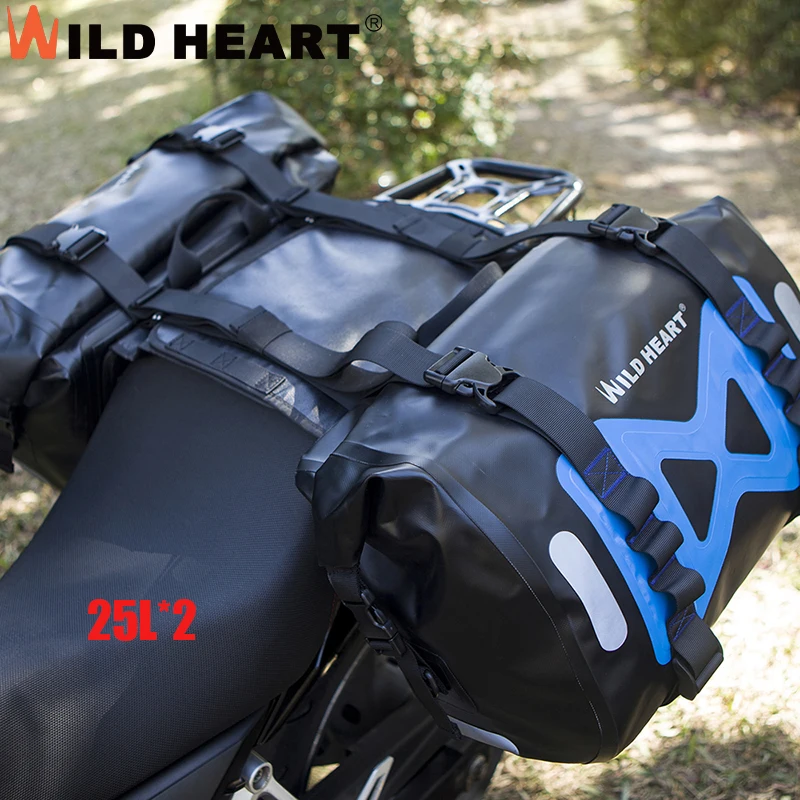 

25L*2 Waterproof Motorcycle Side Bags Large Capacity Rear Seat Saddle Bags Motorbike Travel Luggage Bags for Touring