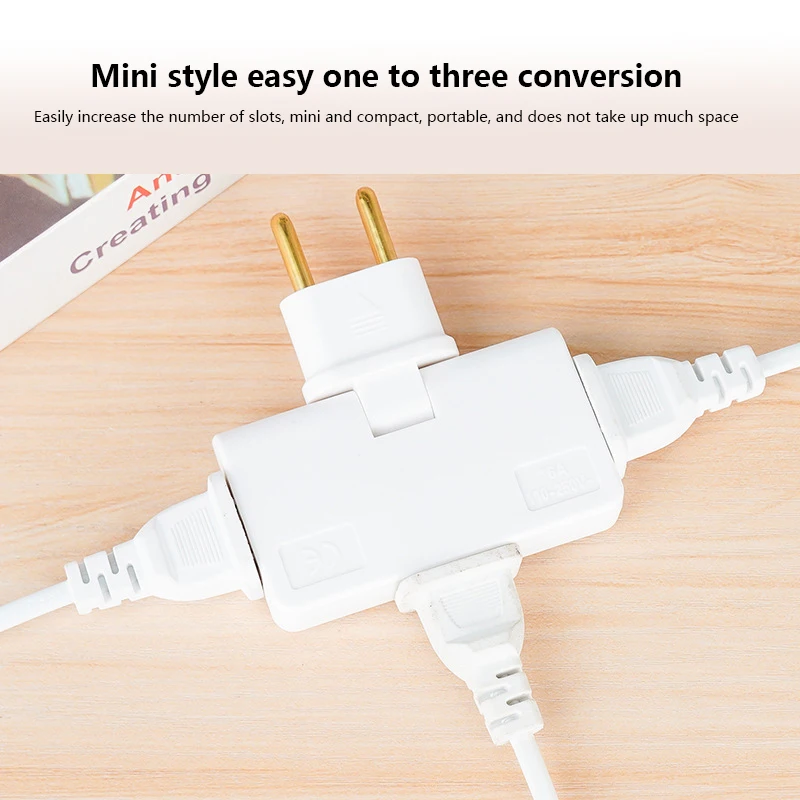 1PC EU Plug 180 Degree Rotatable Socket Converter 3 In 1 US Extension Plug Multi-Plug Mini Slim Wireless Outlet Adapter Sockets