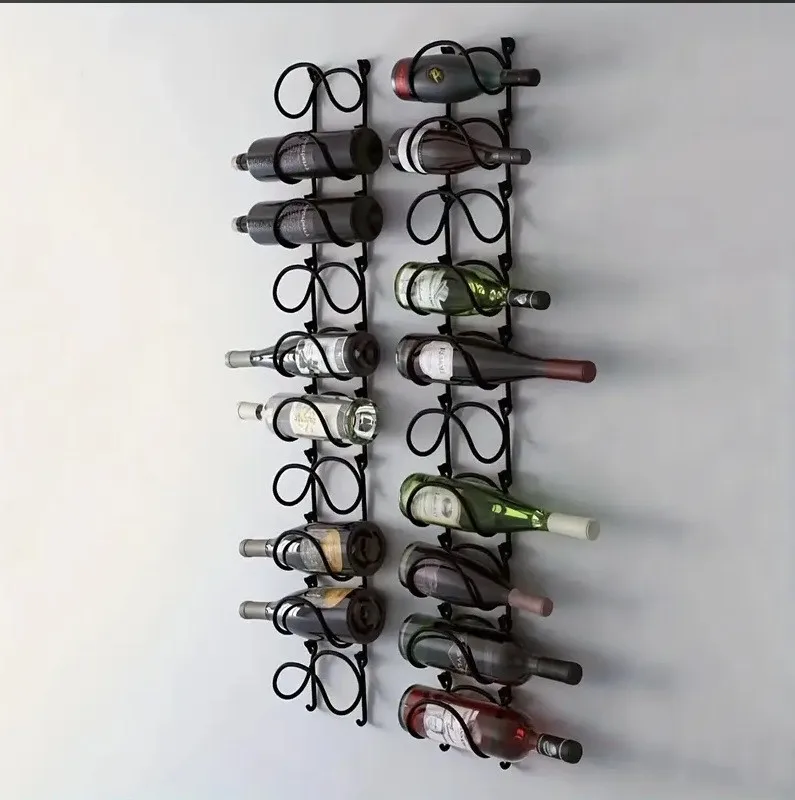 Estante para vino, Material de hierro, toalla, soporte para botellas de vino, estante organizador de vino montado en la pared, accesorios de cocina, estante, organizador para el hogar