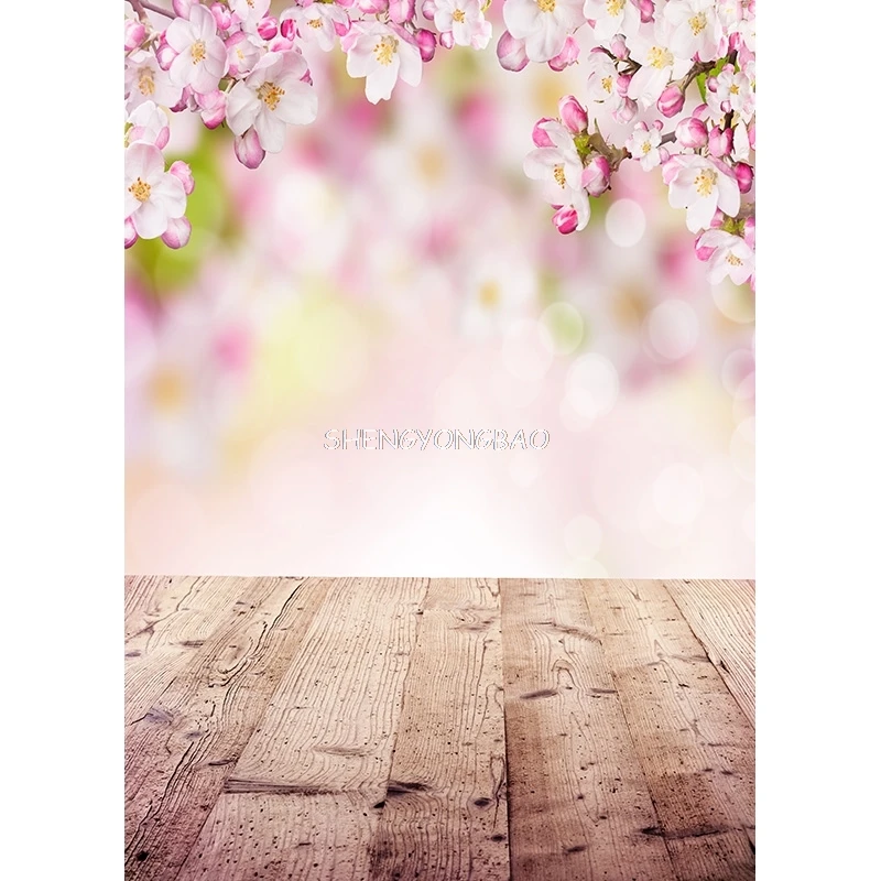 SHENGYONGBAO Digital Christmas day Photography Backdrops Props Flower Landscape Wooden Floor Photo Studio Background ZLDT-13