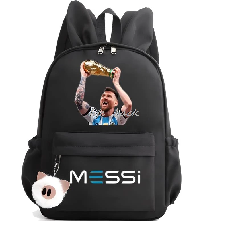 Mochila con estampado de Messi para niños, niñas, niños, estudiantes, adolescentes, mochila para niños, Bolsa Escolar informal para mujeres, regalo de cumpleaños para niños