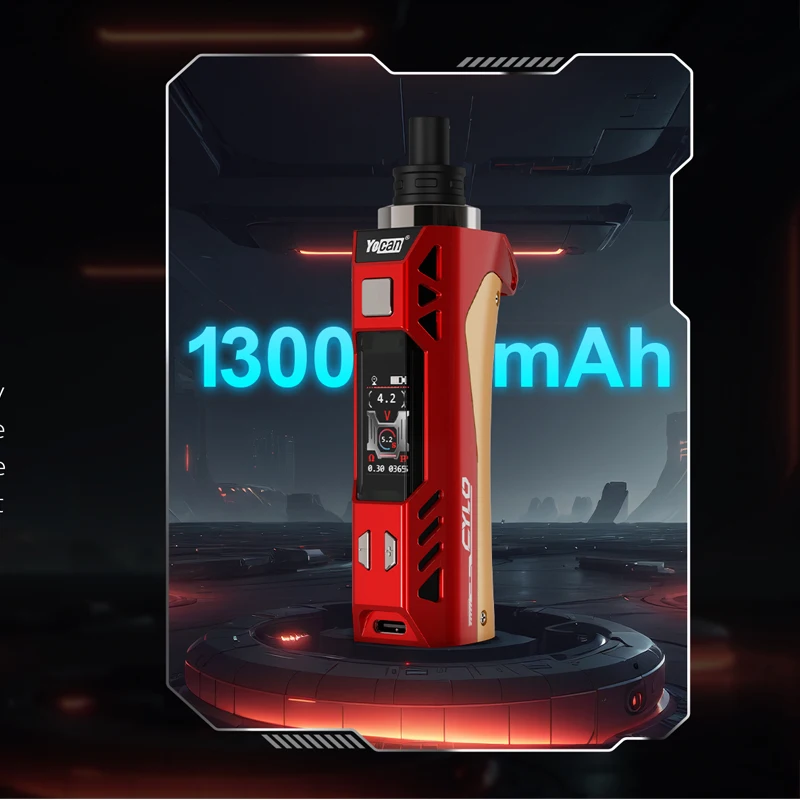 الأصلي YOCAN Cylo المرذاذ 1300mAh بطارية الجهد المتغير 2 فولت-4.2 فولت 510 الموضوع C4-DE زائد السيراميك لفائف التدفئة vape E-Cig #5