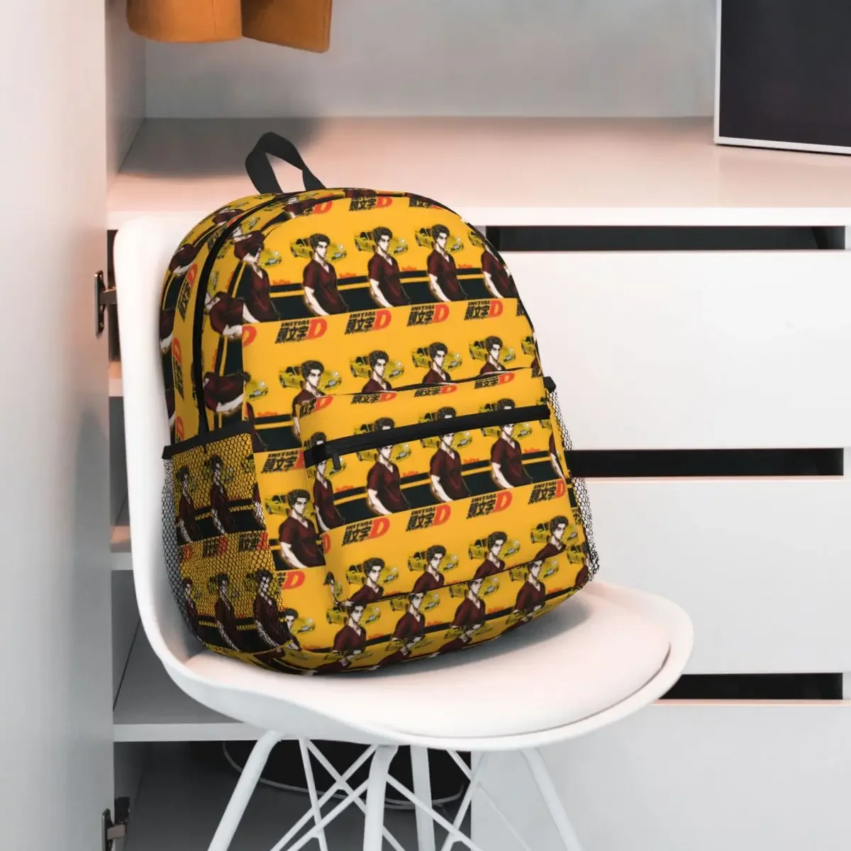 

Initial D Student Backpack School Bag Hiking Travel Daypack for Boys Girls Fashion Bookbag Shoulder Bags