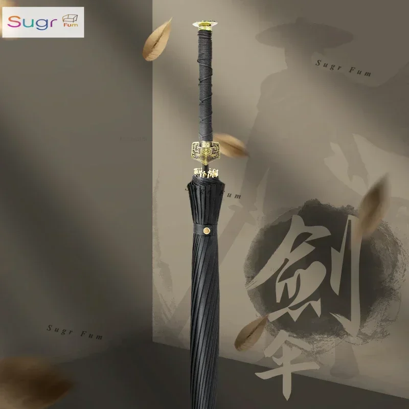 creative-anime-katana-umbrellas-sun-protection-sword-umbrella-men's-chinese-style-long-handle-large-sunny-umbrella-uv-protection