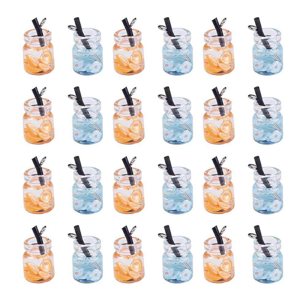 

30pcs Drink Bottle Pendant DIY Charms Mini Plastic Jewelry Making Accessories Bright Colors Realistic Excellent
