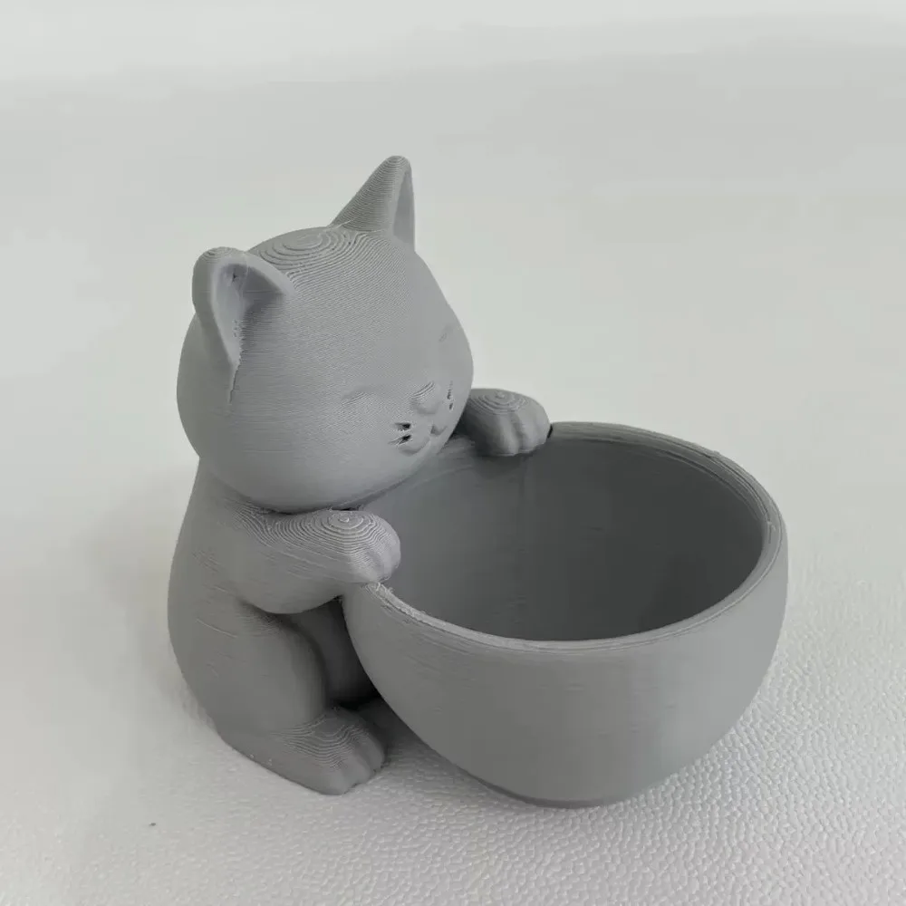 Mini Small Flowerpot with Drainage Holes Cat-Shaped Cacti Potted Plant Uniquely Designed Succulents Planter Pot Desktop Ornament
