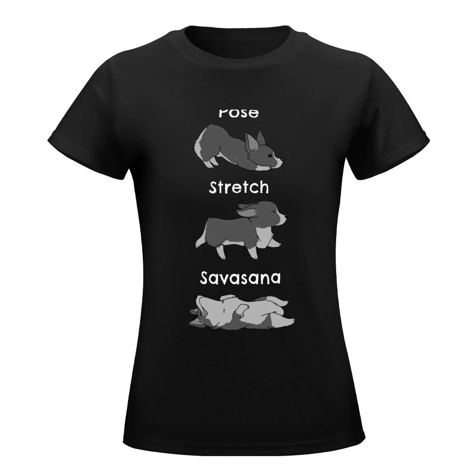 Yoga Corgi T-Shirt anime clothes Short sleeve tee Aesthetic clothing cat shirts for Women