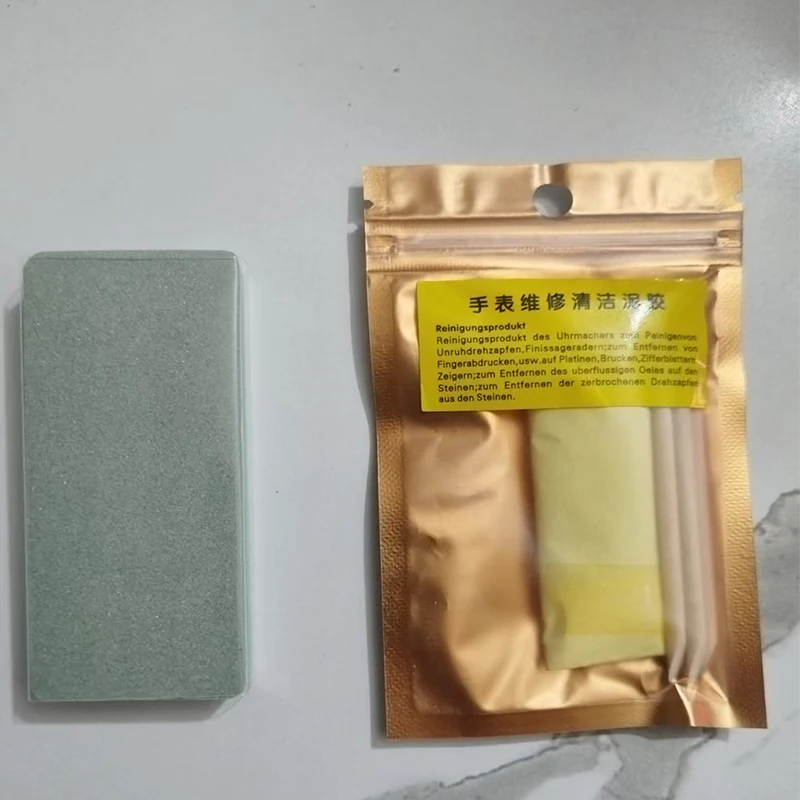 

Watch Parts Movement Cleaning Clay Green Rubber Putty Cleaner For Watchmakers Watch Repair Tool Accessories Bar Pad Brush 2PCS