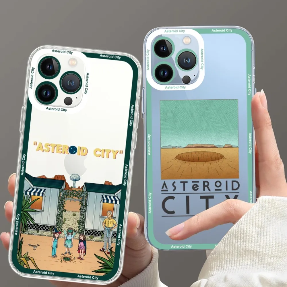 Asteroid City Movie Phone Case For iPhone 11 12 Mini 13 14 15 Pro Max Transparent Shell