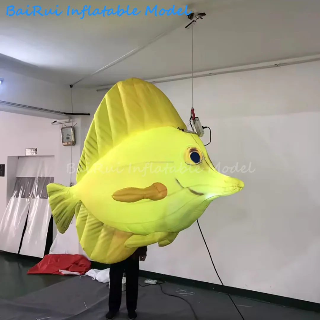 1 قطعة 2 متر العملاق نفخ الكرتون القرش الهواء ضربة الأسماك مع الأبيض مصباح ليد ملهى ليلي المرحلة الديكور الاطفال الحدث الإعلان الدعائم #2