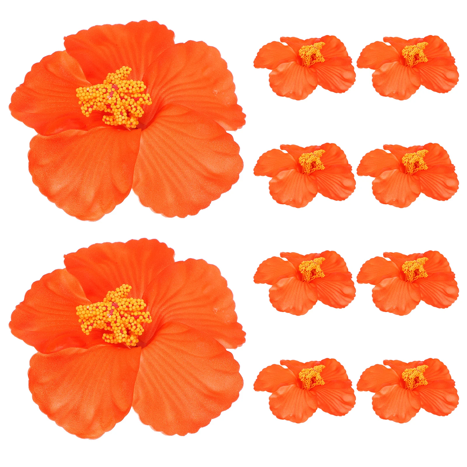 

10Pcs Fake Hibiscus Flowers Hawaiian Artificial Tropical Decor Vivid Colors Lifelike Summer Party Decorations Indoor Outdoor