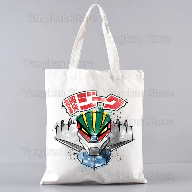 

Kotetsu Jeeg Robot Anime Mechas 02 Steel Jeeg Robot Tote Bag Unisex Canvas Shopping Bags Printed Casual Shoulder Foldable