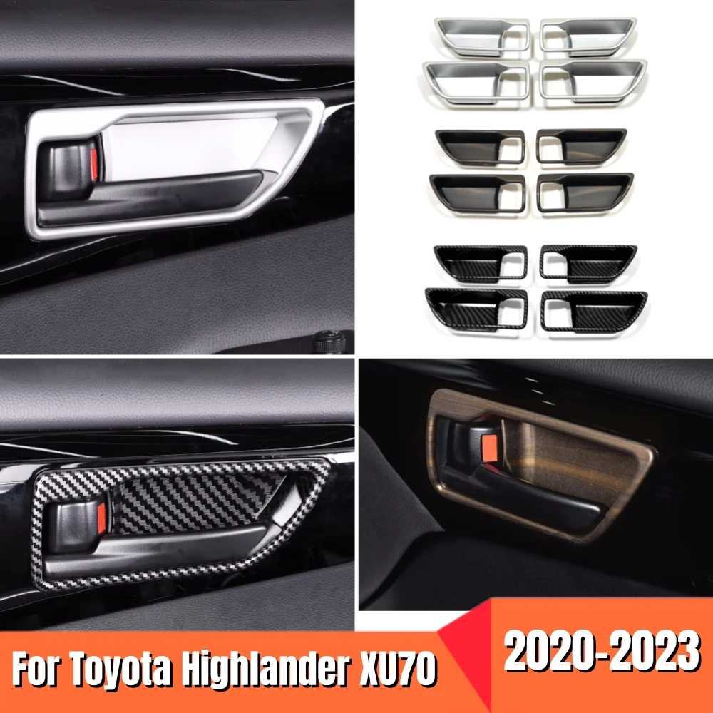 

For Toyota Highlander Kluger XU70 2020 2021 2022 2023 Car Interior Door Handle Bowl Cover Trim ABS Plastic Auto Accessories 4pcs