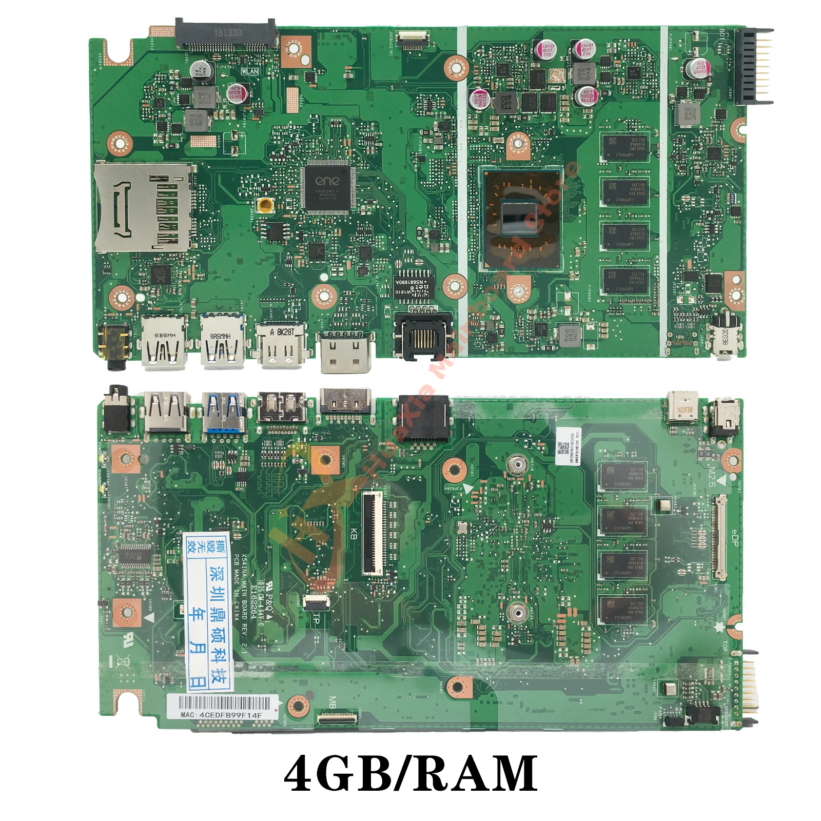 Imagem -02 - Laptop Motherboard Mainboard para Asus X541na A541na D541na F541na N3350 N3450 N4200 2gb 4gb-ram X541n R541na