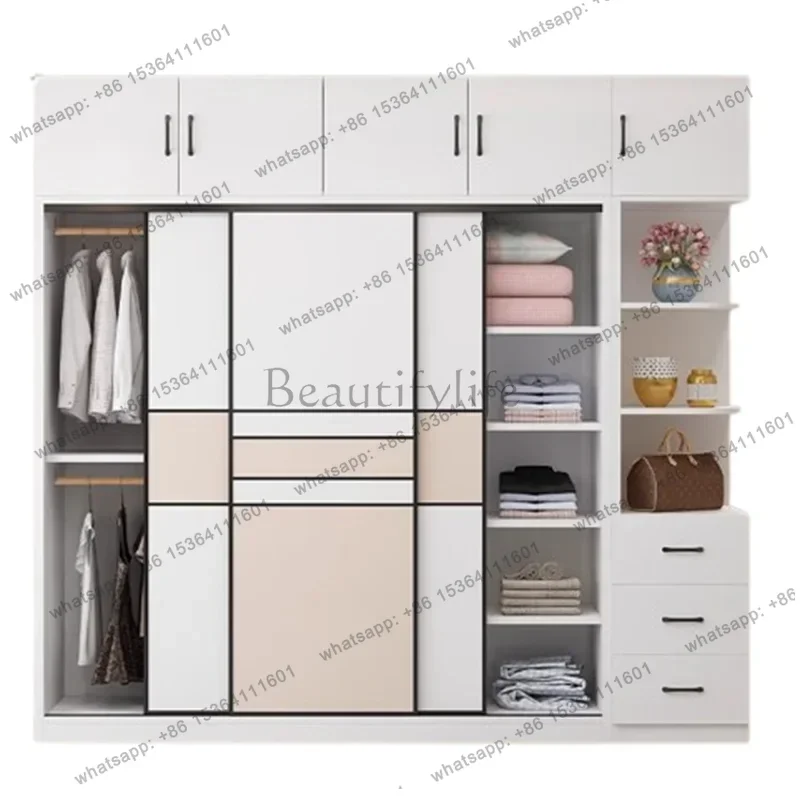 Factory Direct Nordic Solid Wood Wardrobe Layered Storage Kids Bedroom Wardrobe Systems Clothing Rack Armarios Dormitorio Home F
