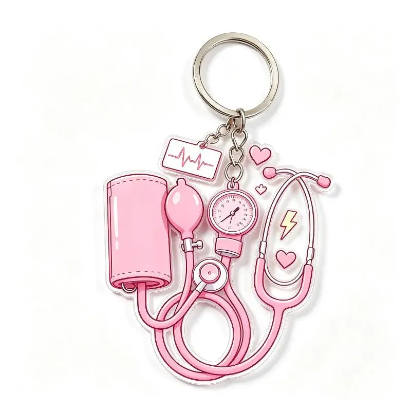 2D Acryl Flacher Schlüsselanhänger mit Lustigem Aufdruck, Robuster Metallring für Outdoor-Wanderungen, Reisetaschen-Ornament, Geschenk – Detail 4