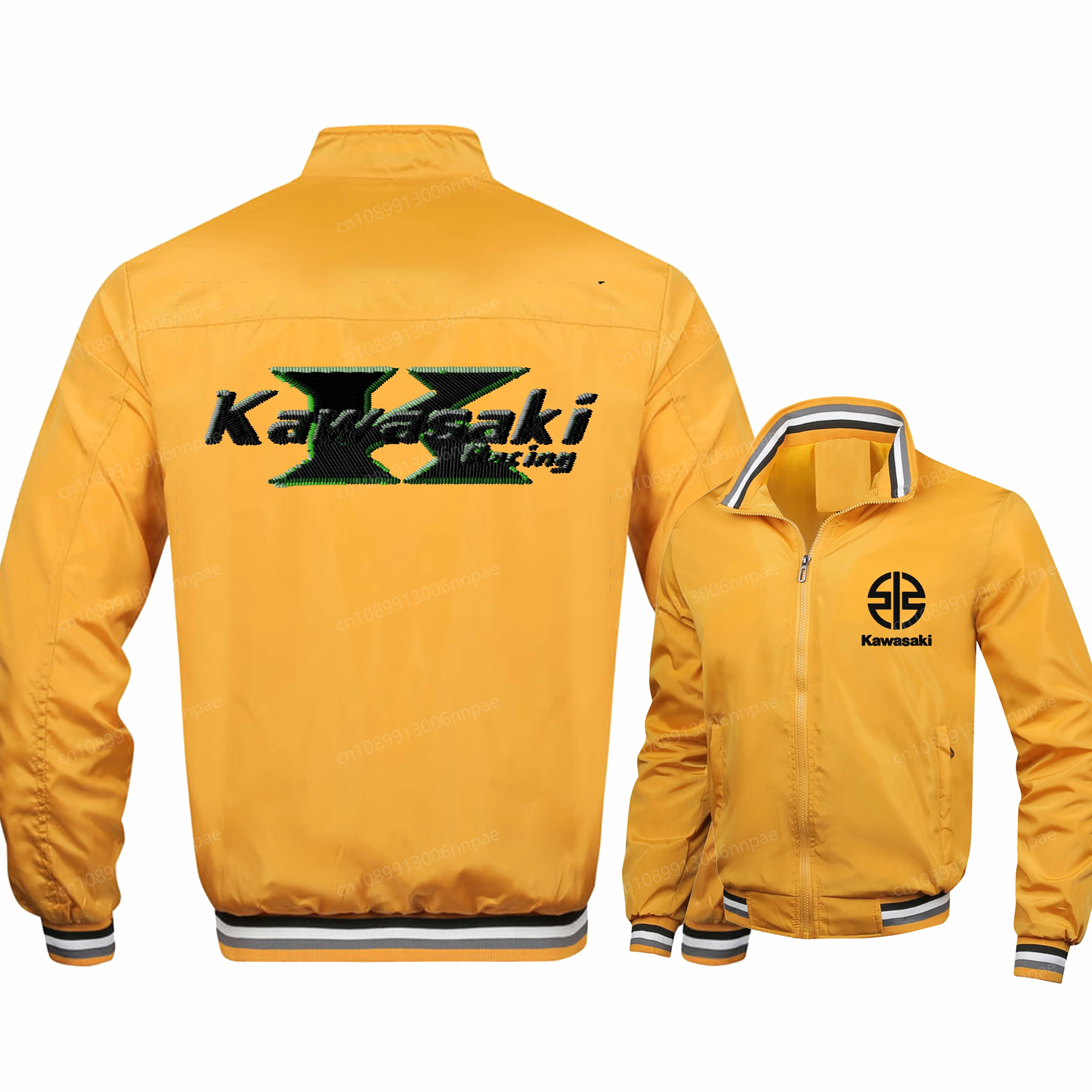 

Motorcycle Uniform Coat Embroidery Kawasaki 3D Printing Zip Up Jacket Motorcyclist Sports Men's Jackets for Man Clothing Coats