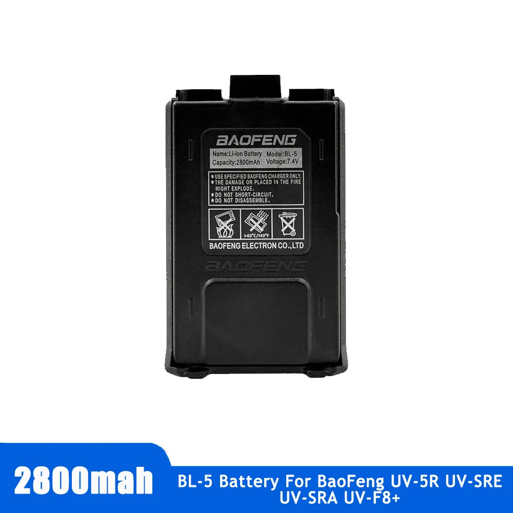 2800mAh 7.4V Baofeng UV 5R Battery BL-5 Rechargeable Li-po Batteries BF-UV5R Radio Accessories UV-5R Walkie Talkie Battery