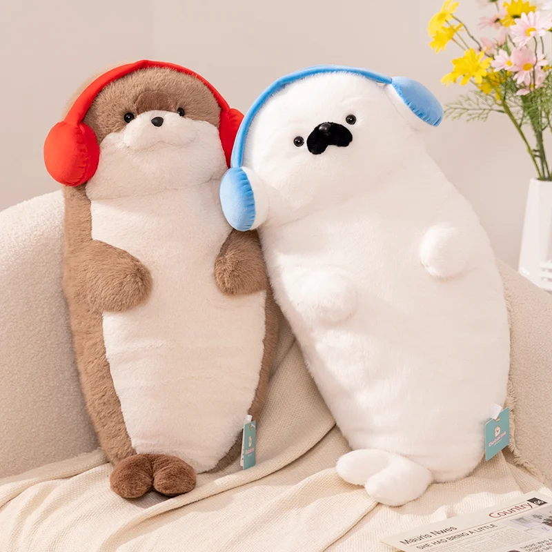 High Quality New Cartoon Creature Sea Otter Plush Doll Pillow Blue Seal Sea Otter Stuffed Animal Birthday Gift For Boys And Girl