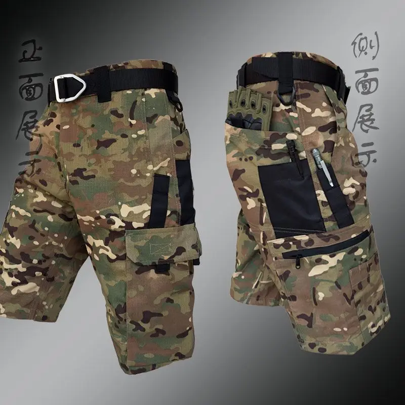 Scarab Shorts Men's Summer Loose Wear-resistant Half Pants Multi-pocket Waterproof Overalls Mountaineering Work Tactic Pants