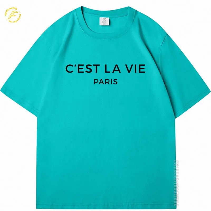 

Paris 100% Cotton Tshirt For Man C'est La Vie French Lover Gift Oversized T-Shirt 한국인 후기 많은 옷 반팔 Топ Short Sleeve Clothes
