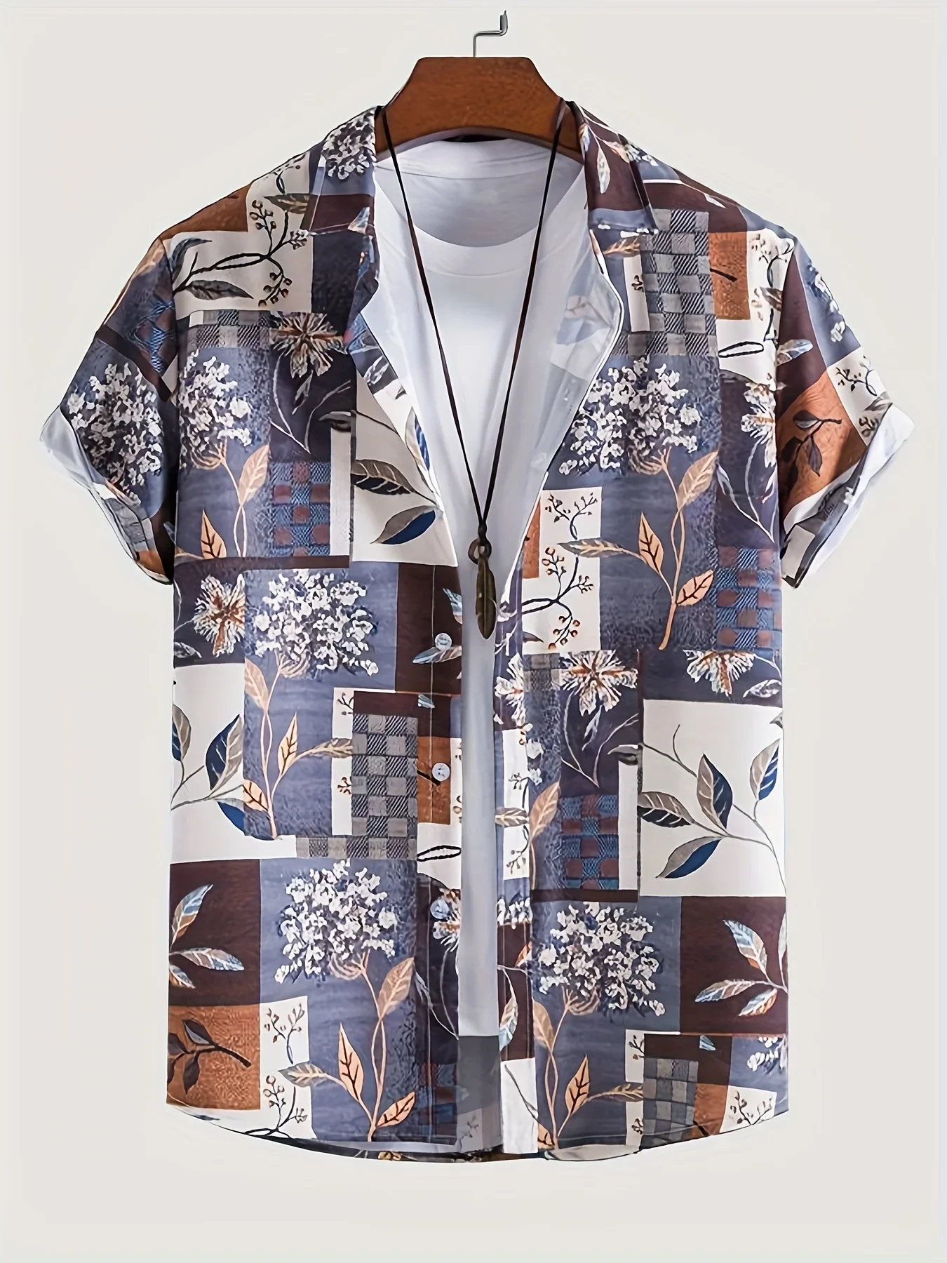 Hawaiian style shirts men's loose short sleeve tops, beach vacation and weekend adventure 3d printed striped print shirts