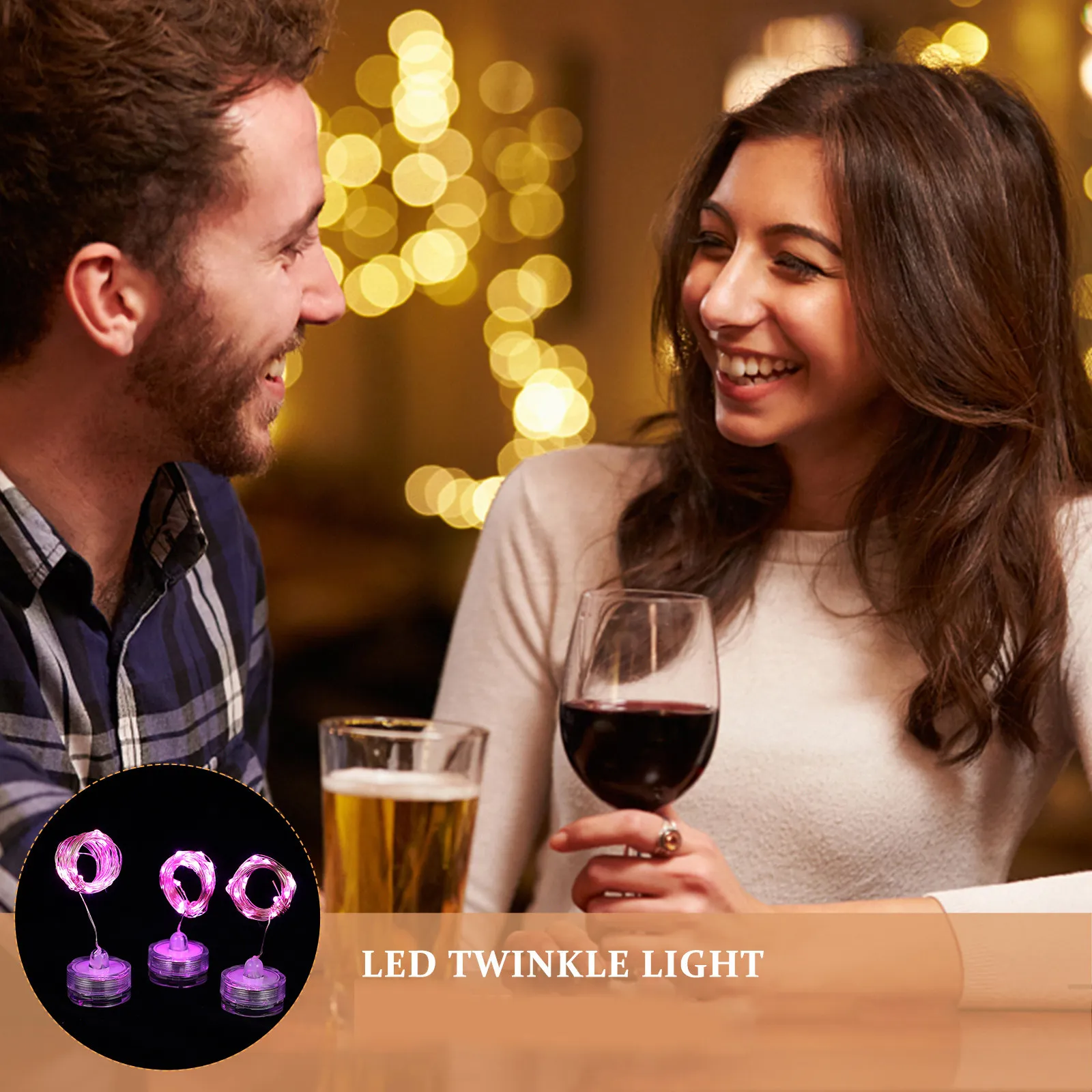 

6 шт. водонепроницаемых гирлянд 2 м с 20 светодиодами, пластиковые, погружные, на медной проволоке, для украшения свадеб и вечеринок, в форме цветков сливы