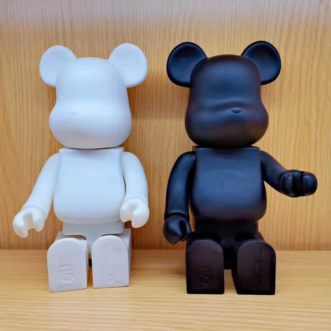 The lowest price 2pcs 28cm 400% bearDIY Paint Medicom Trendy Toys white and black PVC Action Figure