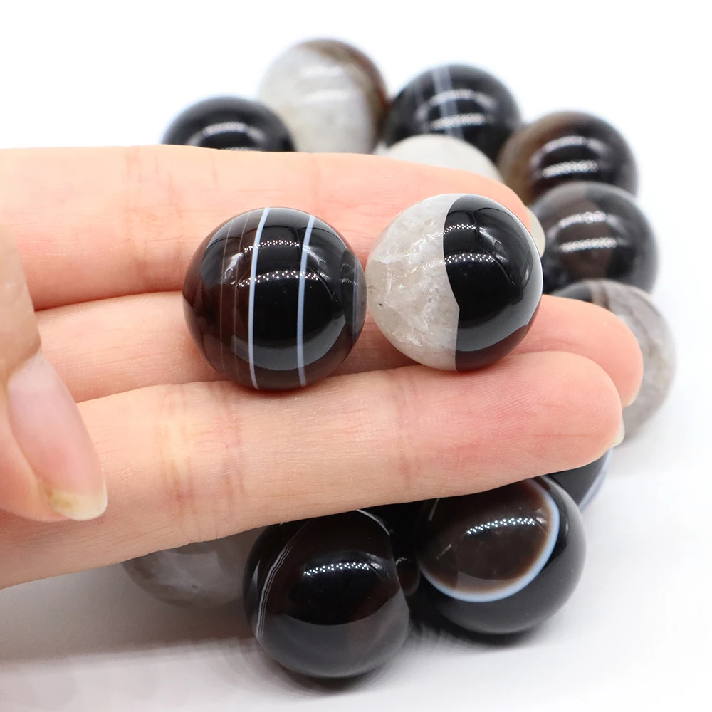 

20mm Natural Stone Round Ball Amethyst Rose Quartz Non-Porous Crystal Bead Gems Sphere for Jewelry Making DIY Necklace Wholesale