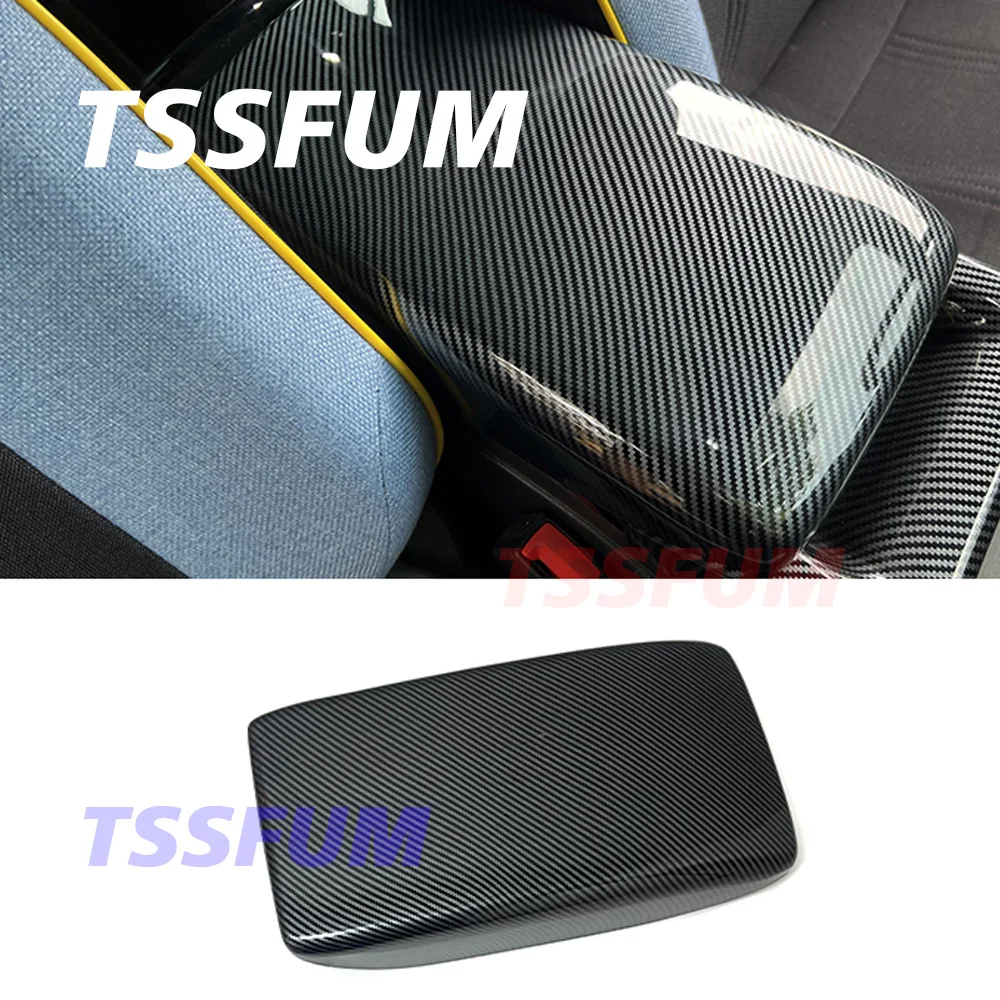ألياف الكربون سيارة الداخلية مسند الذراع صندوق ، حافظة واقية ، مركز مسند ذراع غطاء لشركة فولكس فاجن ، ID.4 ، ID4 ، X ، Crozz ، ID.6 ، X ، GTX ، 2021 ، 2022 ، 2023 #5