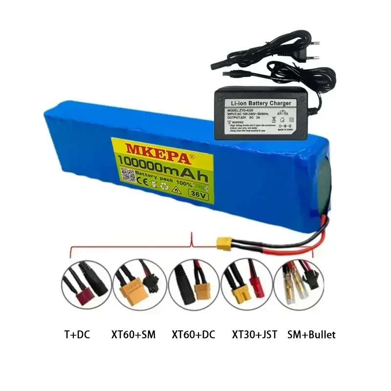 Batterie pour Moto et Scooter, 10S2P, 36V, 100000mAh, 18650, Ion Eddie, 1000W, Haute Puissance et Capacité 36V