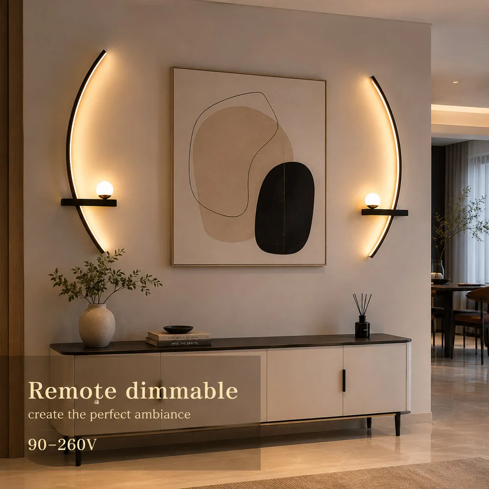 LED Moon Wall Sconces Modern 2-Pack For Living Rooms Bedrooms Hotel Lobbies Hallways Stairwells Interior Decorative Lighting