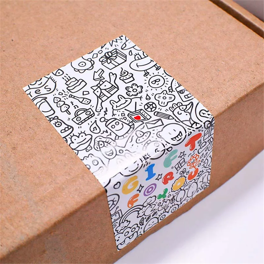 50pcs Rectangle Black & White Graffiti Stickers \