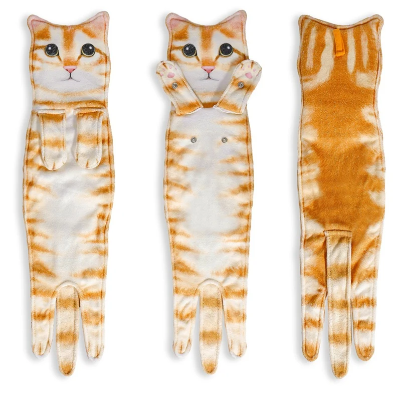 AA86 Funny Cat Hand Towels, Kitchen And Bathroom Hand Towels, Quick-Drying Soft Absorbent Microfiber Towels