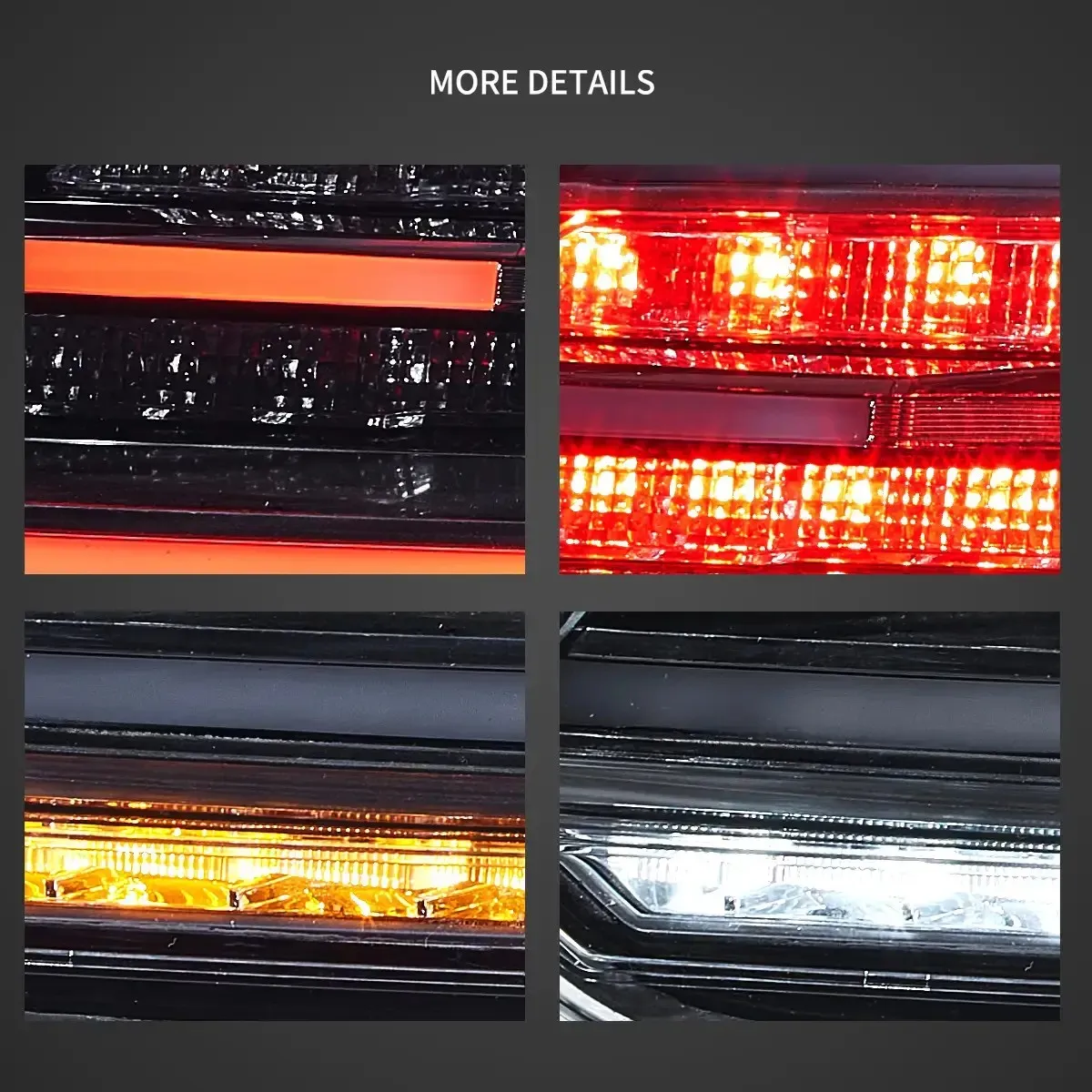 Vland 09-14 Scirocco LED Tail Lights Full LED Rear Lamps W/Amber Sequential Turn Signals