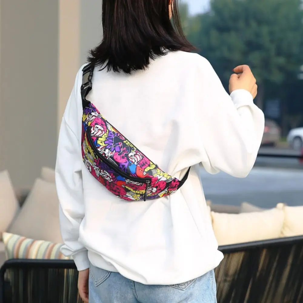 Flower Pattern Waist Bag Printing Waterproof Sport Travel Purse Pocket Phone Fanny Pack Belt Bag Crossbody Wallet Women Bum Bag