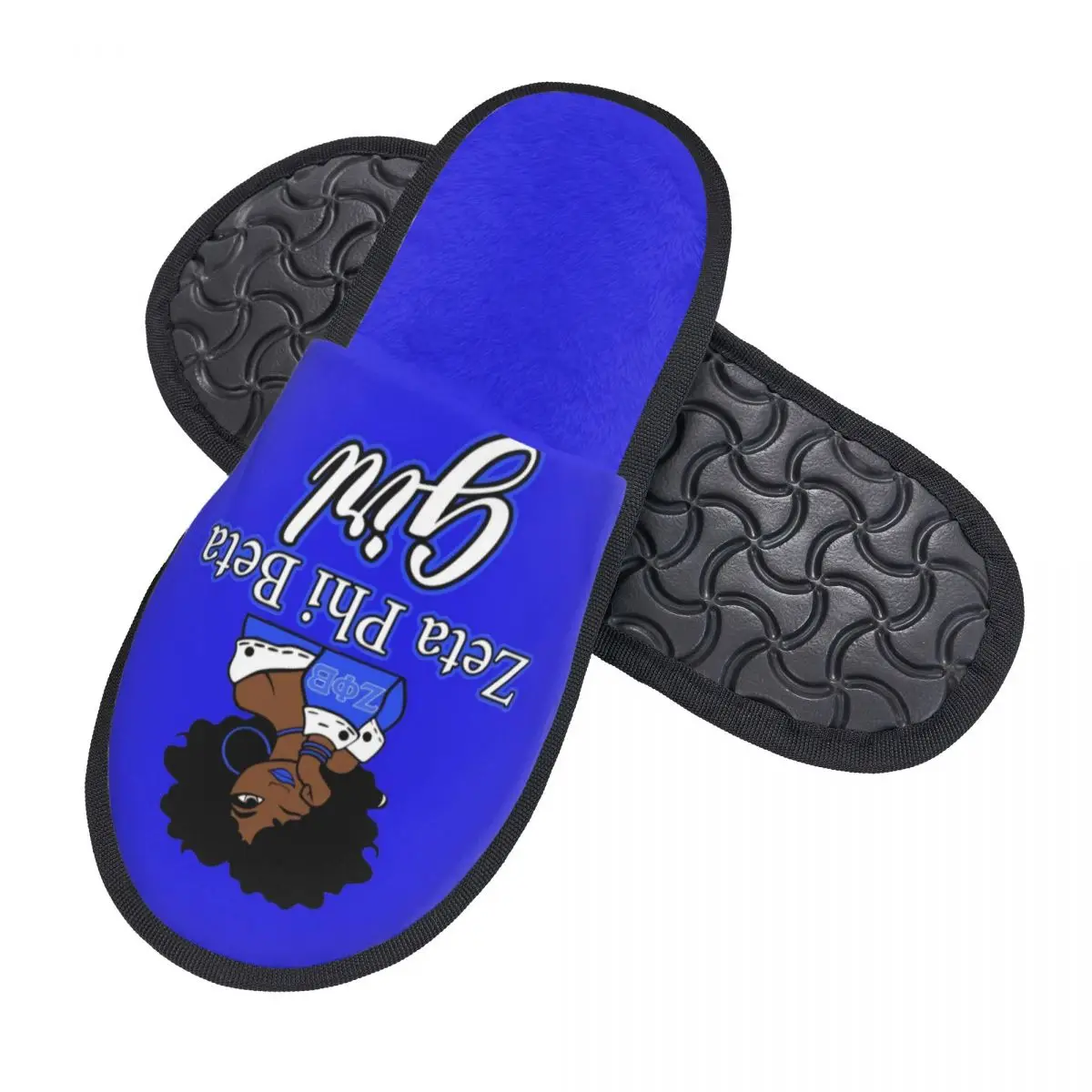 Custom Zeta Girl Soft Memory Foam House Slippers Women Zeta Phi Beta Sorority Comfy Warm Anti-Skid Slipper