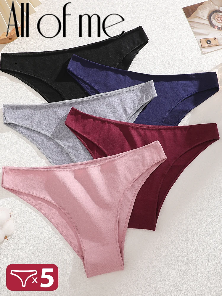 5 Stück/Set Baumwoll-Damenslips Weibliche Unterwäsche Sexy Slips Lingerie Glatte Komfortable Unterhosen Einfarbige Pantys M-XXL