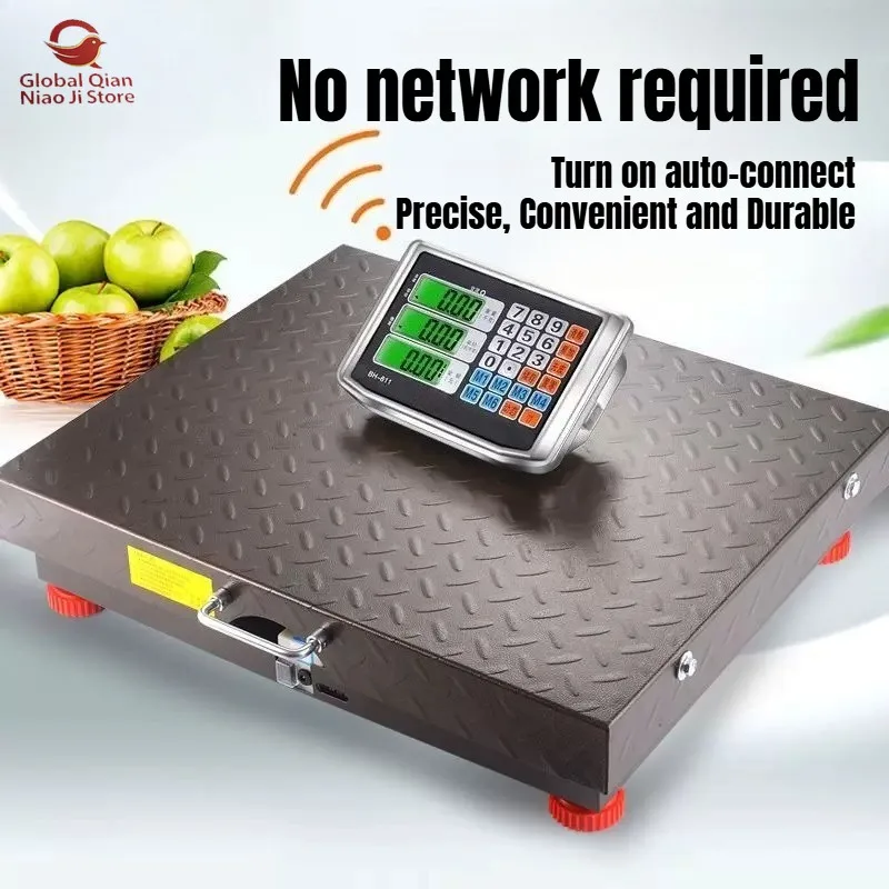 Separate Hand‑held Wireless Commercial Electronic Platform Scale, 500kg/600kg, Livestock Weighing Scale for Pigs and Sheep