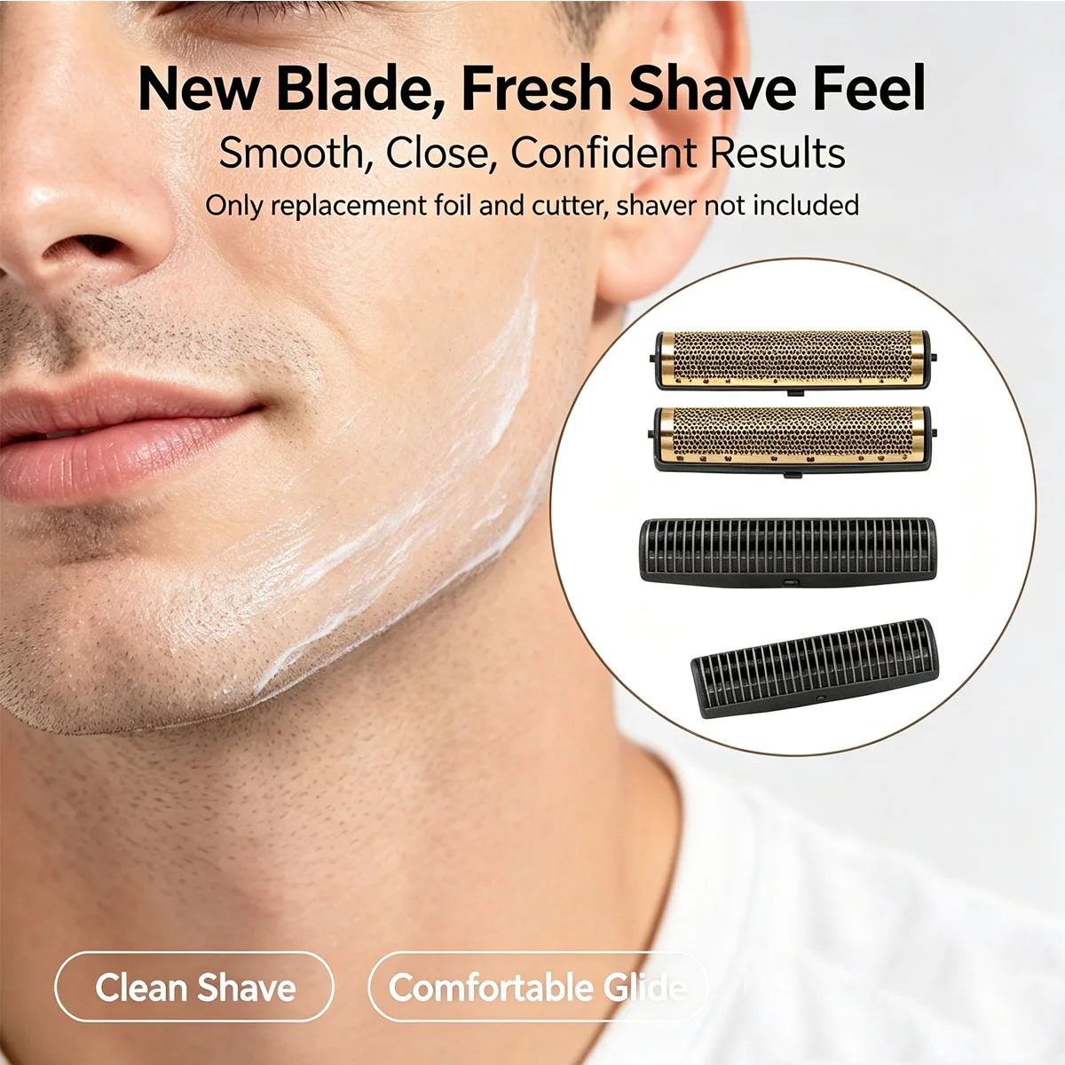 Gold Silver Shaver Replacement Cutter Net Cutter Head for Andis 17150 17200 Washable 3D Intelligent Floating Shaving Blade