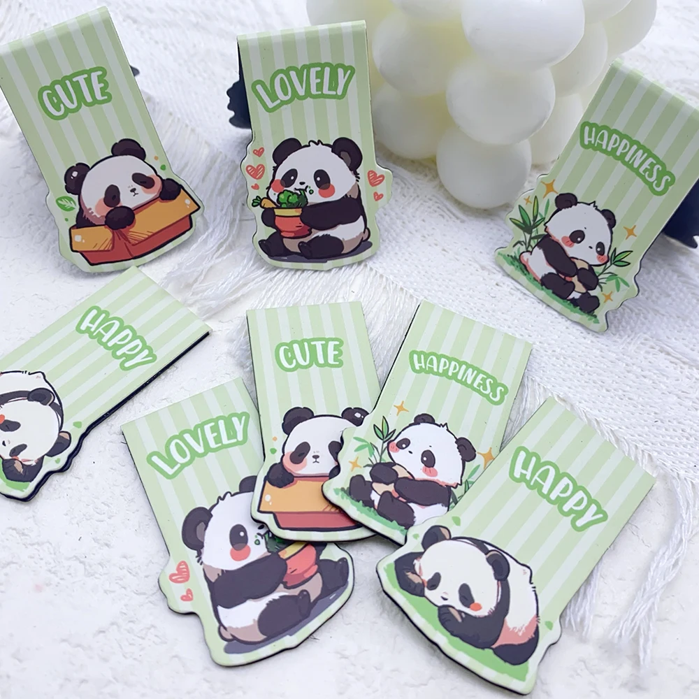 4 Stück Cartoon Niedlicher Panda Magnetische Lesezeichen Leseseiten Bücher Beschriftet Schule Schreibwaren Kreative Ästhetische Lesezeichen