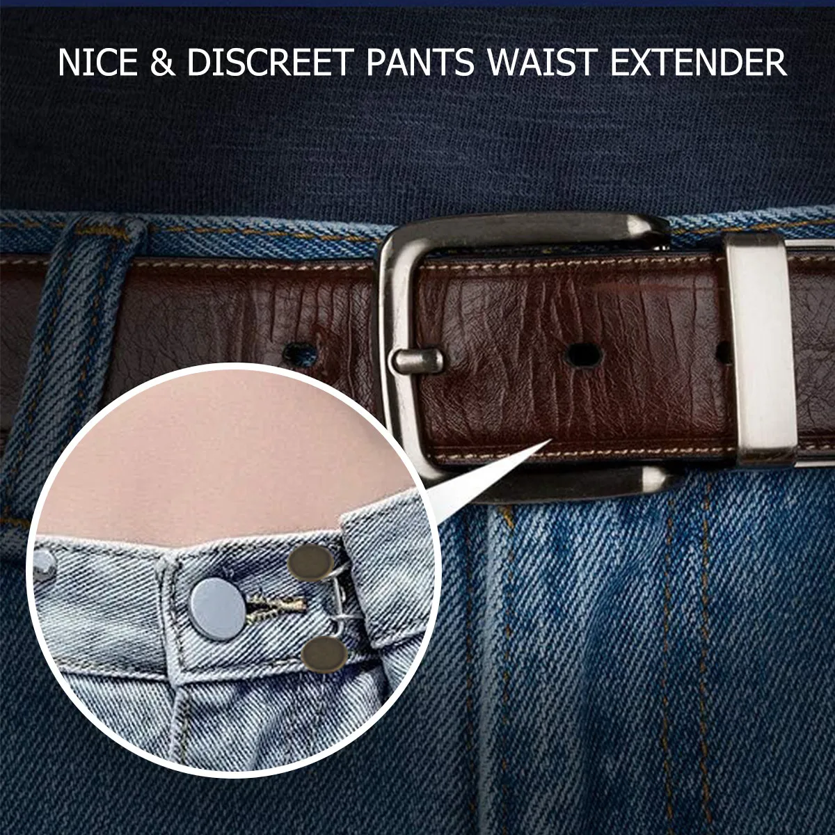 

2 set Detachable Waist Cinch Buttons Adjustable Metal Jeans Buckle Thin Waist Replacement Universal Fit Instant Button For